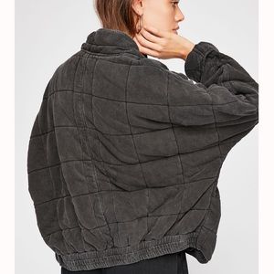 Free People Women’s quilted gray jacket XL
